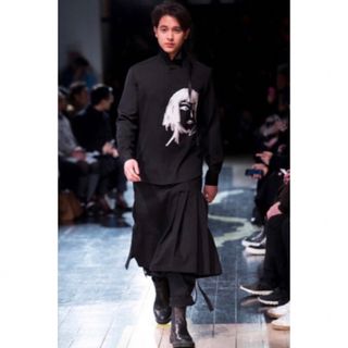 その他Yohji Yamamoto ヨウジヤマモト ウール100% テーパード ラップ パンツ sizeS/紺 ◇■◎メンズ