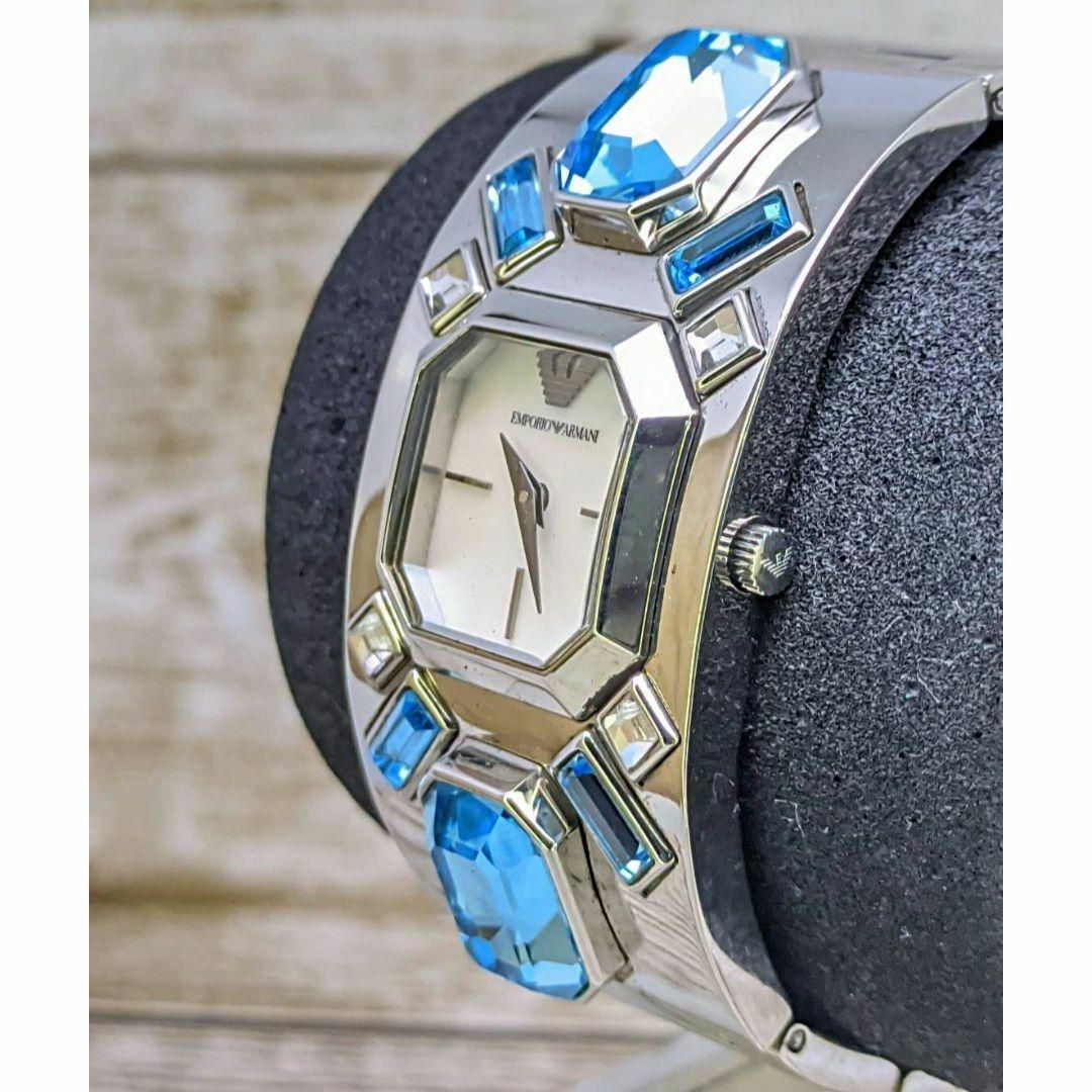 エンポリオアルマーニ　ダイヤモンド　ブルー　腕時計　ARMANI　レディース