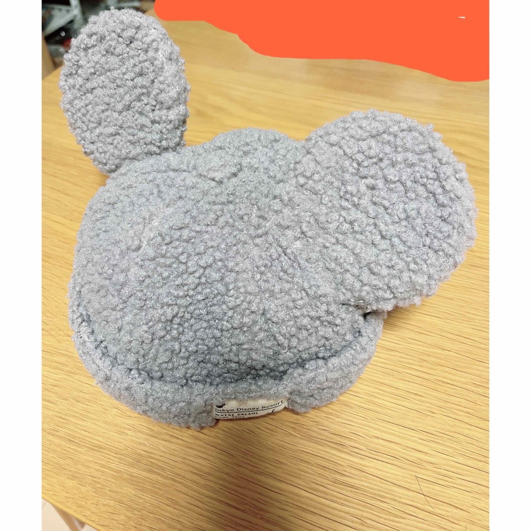 Disney(ディズニー)のディズニー　帽子　ミッキー　グレー　ボア　もこもこ エンタメ/ホビーのおもちゃ/ぬいぐるみ(キャラクターグッズ)の商品写真