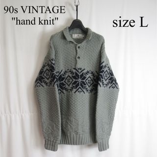 ヴィンテージ(VINTAGE)の90s KENT&CURWEN ハンドニット プルオーバー コットン セーター(ニット/セーター)