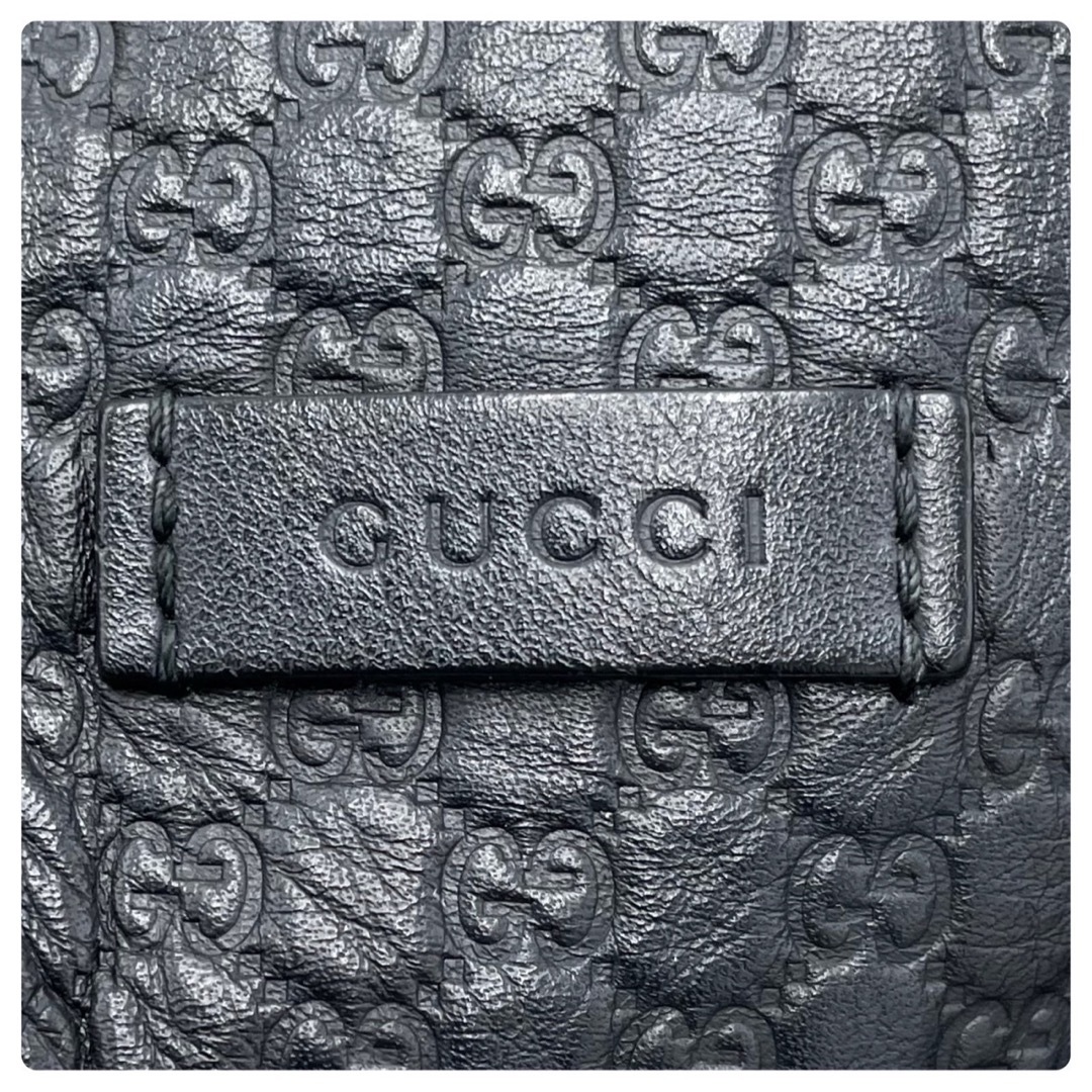 Gucci(グッチ)の【美品】グッチ トートバッグ マイクロシマ ロゴプレート 型押し オールレザー レディースのバッグ(トートバッグ)の商品写真