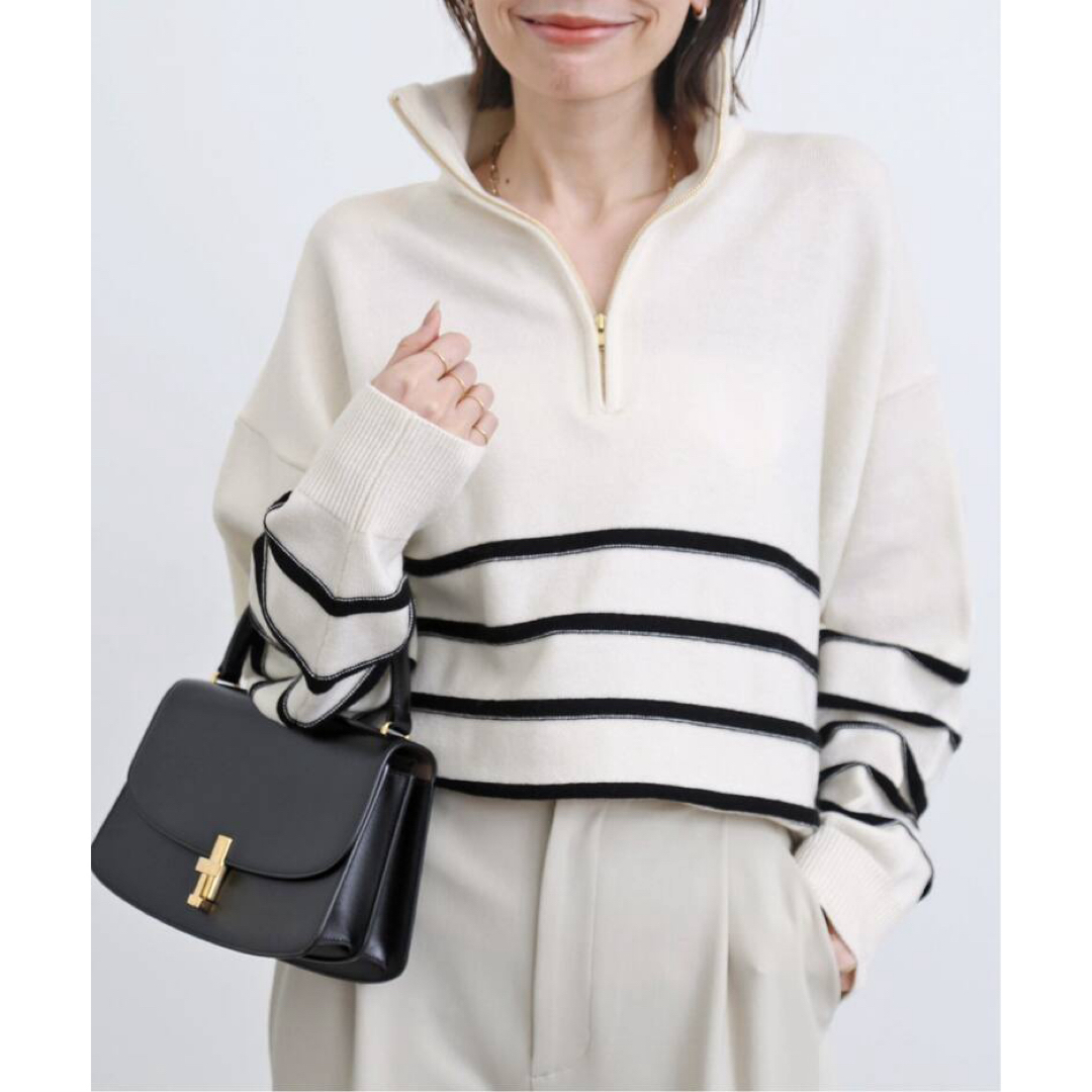 L'Appartement DEUXIEME CLASSE(アパルトモンドゥーズィエムクラス)のGOOD GRIEF/グッドグリーフBorder Zip Knit TOP レディースのトップス(ニット/セーター)の商品写真