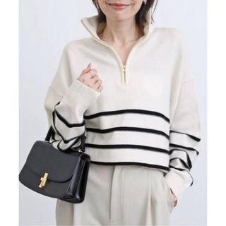 アパルトモンドゥーズィエムクラス(L'Appartement DEUXIEME CLASSE)のGOOD GRIEF/グッドグリーフBorder Zip Knit TOP(ニット/セーター)