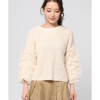 チルアナップ(CHILLE anap)の袖ループ切替ニットTOP(カットソー(長袖/七分))