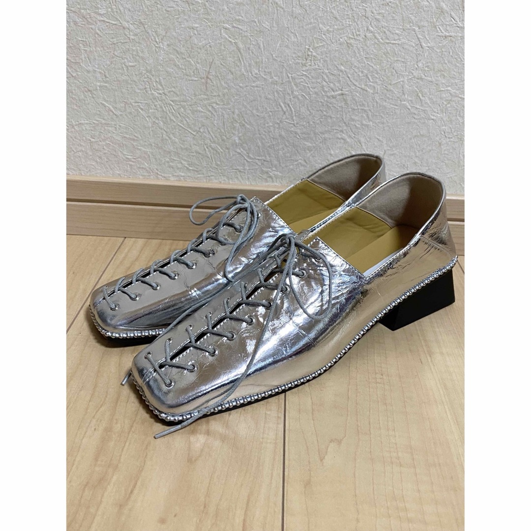 Ameri VINTAGE(アメリヴィンテージ)のAMERI LACE UP LOAFER シルバー レディースの靴/シューズ(ローファー/革靴)の商品写真