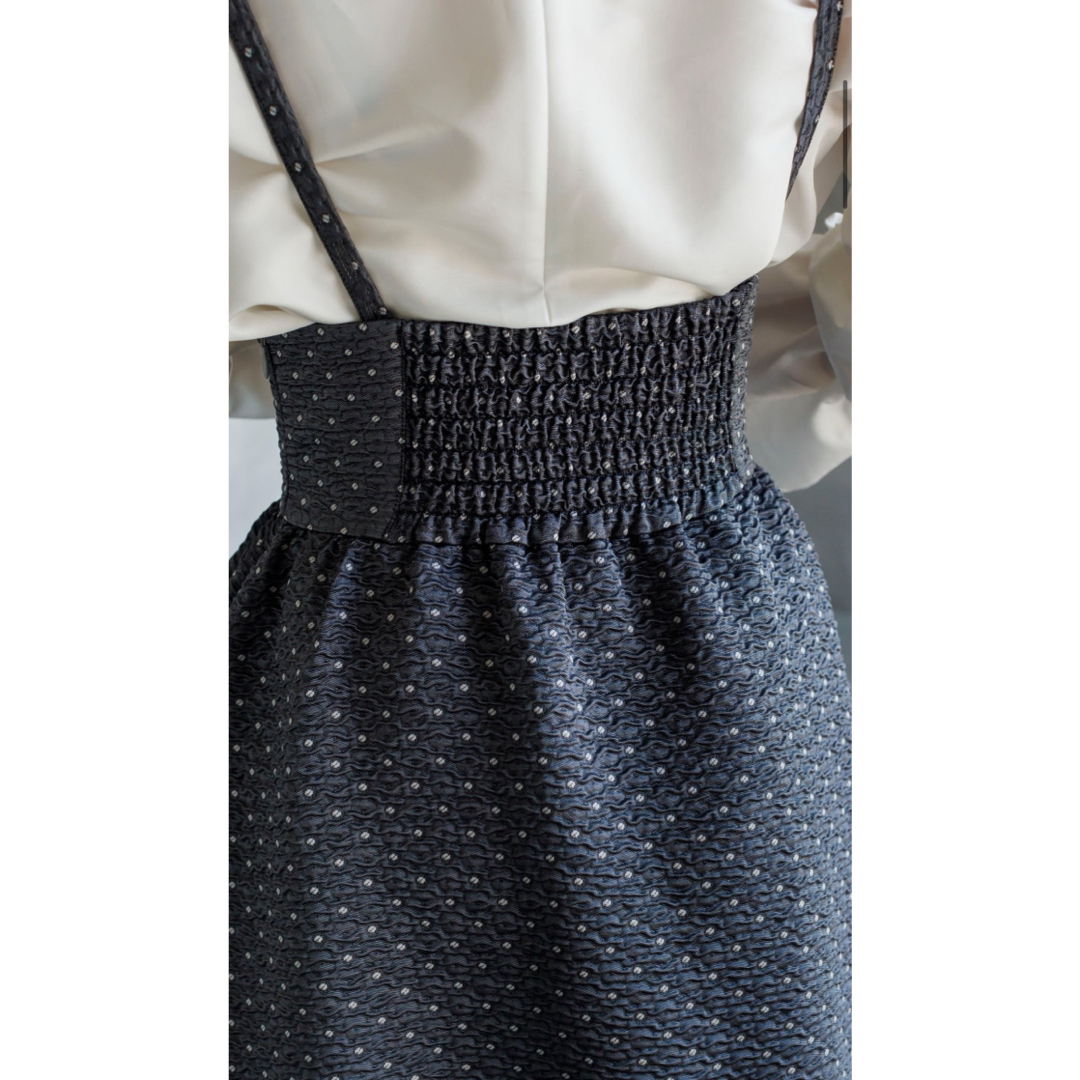 Bluelea Dot Jacquard suspenders skirt　 レディースのスカート(ロングスカート)の商品写真