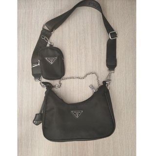 （美品）プラダ PRADA チェーン ショルダー バック レザー ピンク 1BH130 斜め掛け 8148仕様開閉