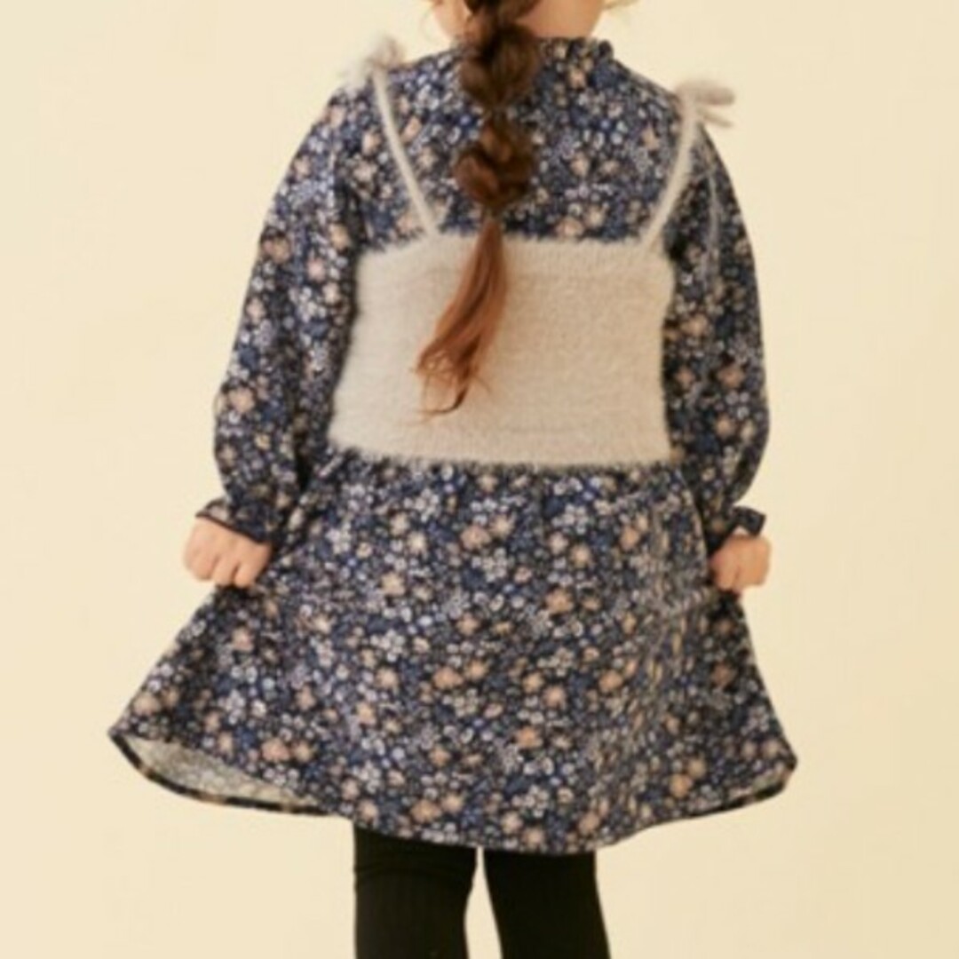 petit main(プティマイン)のニットビスチェ花柄ワンピースSET キッズ/ベビー/マタニティのキッズ服女の子用(90cm~)(ワンピース)の商品写真