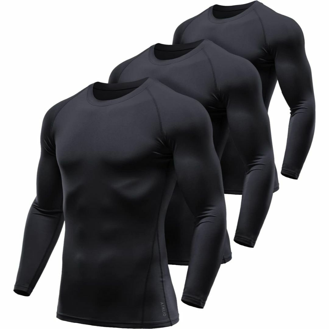 [ATHLIO] 防寒 スポーツシャツ メンズ [多用途・伸縮性・保温] 保温イメンズ