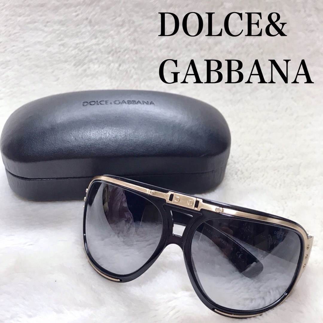 5cm横極美品 DOLCE&GABBANA ティアドロップ サングラス DG6045