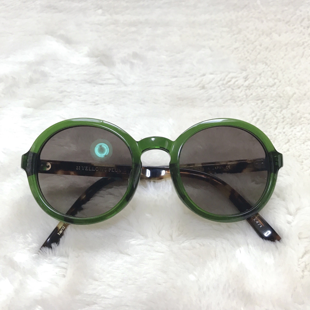 極美品 イエローズプラス サングラス 丸型 グリーン ゲイル ラウンド メガネ レディースのファッション小物(サングラス/メガネ)の商品写真