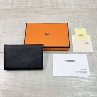 エルメス(Hermes)の美品 国内正規 HERMES カルヴィ エプソン カードケース 名刺入れ(名刺入れ/定期入れ)