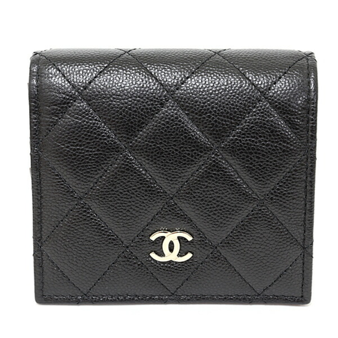 CHANEL(シャネル)のシャネル CHANEL マトラッセ スモールウォレット 二つ折り財布 ココマーク キャビアスキン AP3178 ブラック ライトゴールド金具 未使用 レディースのファッション小物(財布)の商品写真