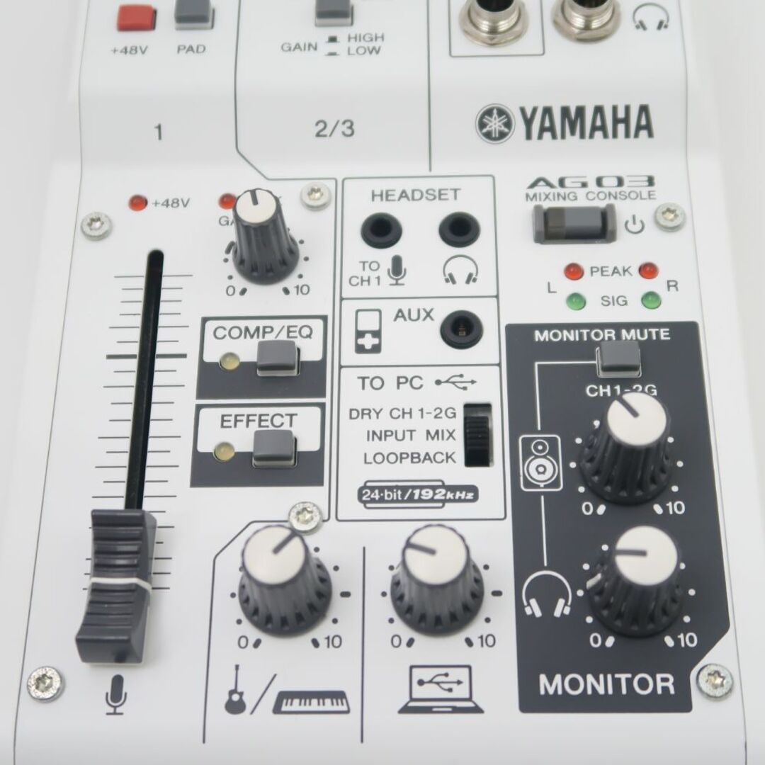 ヤマハ(ヤマハ)のYAMAHA ヤマハ AG03 ウェブキャスティングミキサー オーディオインターフェース 3チャンネル HM402C  楽器のレコーディング/PA機器(ミキサー)の商品写真