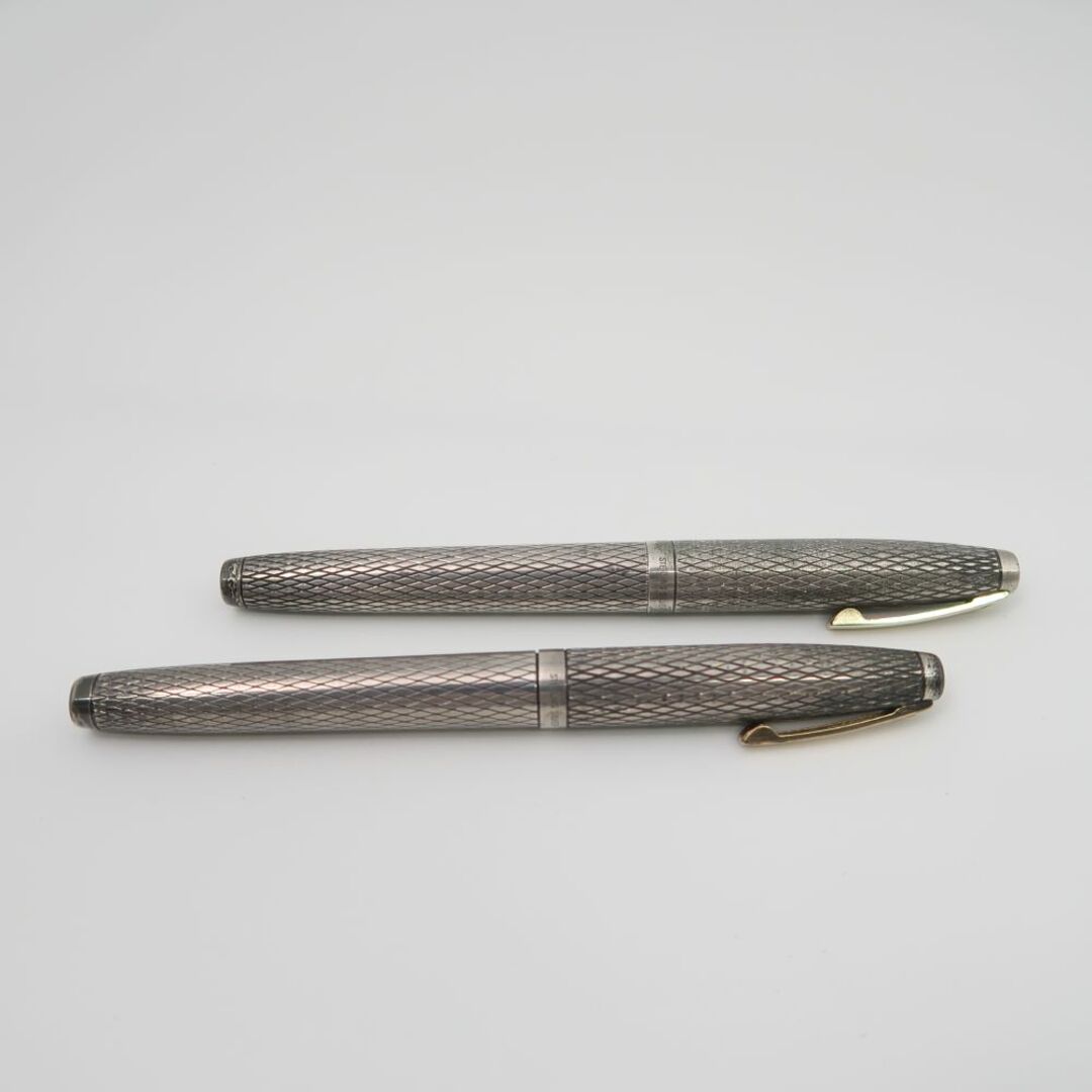 SHEAFFER(シェーファー)のSheaffer シェーファー 万年筆 2点 銀 スターリングシルバー ペア ペン先14K 585 USA製 文房具 筆記用具 HU849W3  インテリア/住まい/日用品の文房具(その他)の商品写真