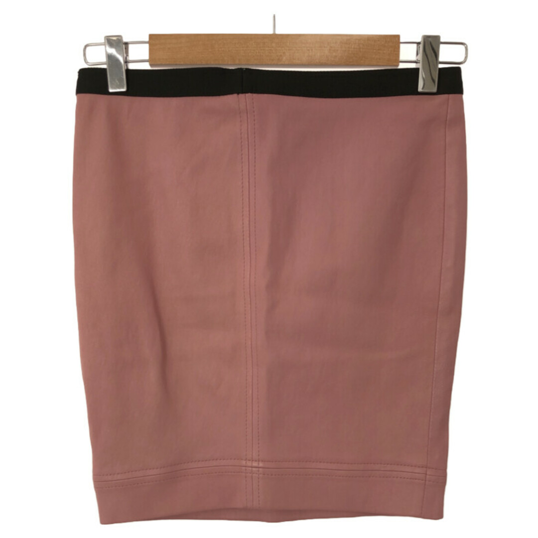 HELMUT LANG(ヘルムートラング)のHELMUT LANG ヘルムート ラング レザースカート ピンク 2 レディースのスカート(ひざ丈スカート)の商品写真