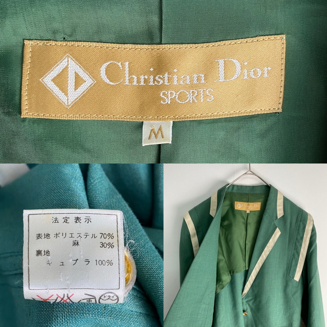 Christian Dior(クリスチャンディオール)の【クリスチャンディオール　ジャケット　ヴィンテージ　金ボタン　リネン混　古着】 メンズのジャケット/アウター(テーラードジャケット)の商品写真