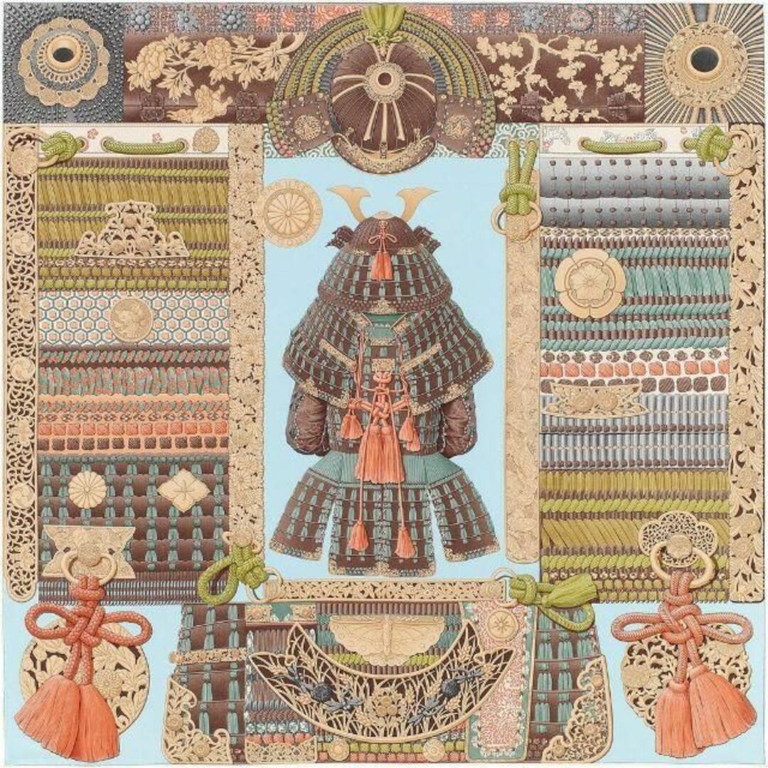 HERMES - ☆未使用エルメス スカーフ☆カレ 90 『 侍の鎧兜』の HERMES - ☆未使用エルメス スカーフ☆カレ 90 『 侍の鎧兜』の