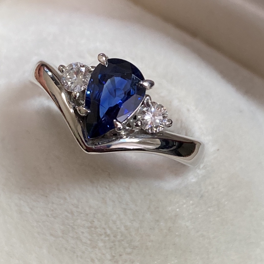 Pt900 1.24ct 美しいサファイア　ダイヤモンド　リング レディースのアクセサリー(リング(指輪))の商品写真