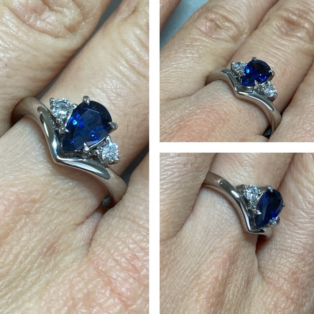 Pt900 1.24ct 美しいサファイア　ダイヤモンド　リング レディースのアクセサリー(リング(指輪))の商品写真