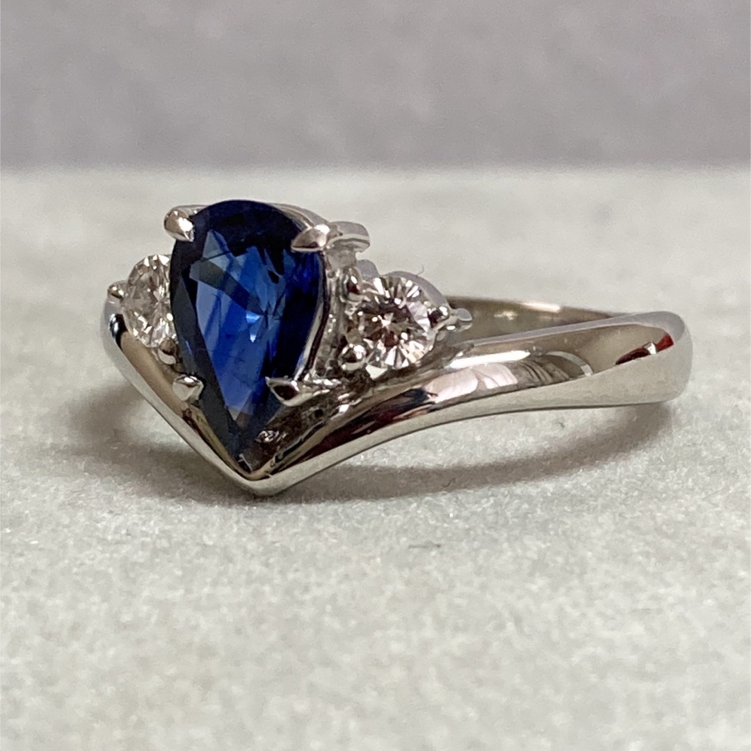 Pt900 1.24ct 美しいサファイア　ダイヤモンド　リング レディースのアクセサリー(リング(指輪))の商品写真