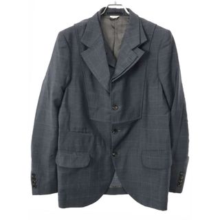 コムデギャルソン(COMME des GARCONS)のCOMME des GARCONS HOMME DEUX コムデギャルソンオムドゥ 18SS チェック柄レイヤードテーラードジャケット ブルーグレー S DA-J044(テーラードジャケット)