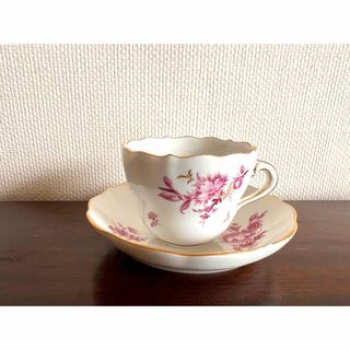 マイセン(MEISSEN)のテーブルフェアフェスティバル　アンティーク　マイセンカップ&ソーサー　三つ花金彩(陶芸)