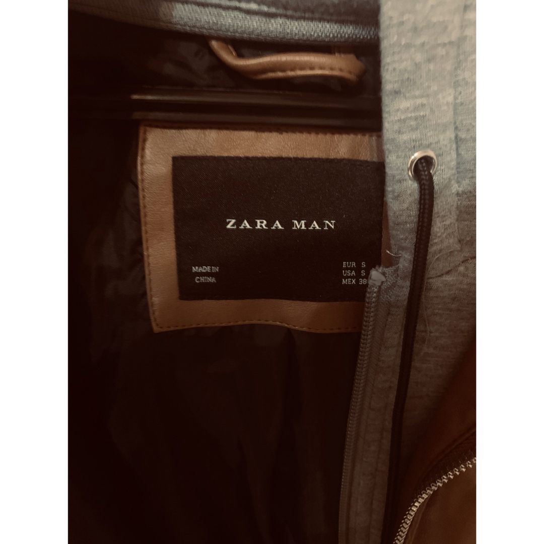 ZARA(ザラ)のZARA MAN キャメル　レザージャケット　茶色　ブラウン メンズのジャケット/アウター(レザージャケット)の商品写真