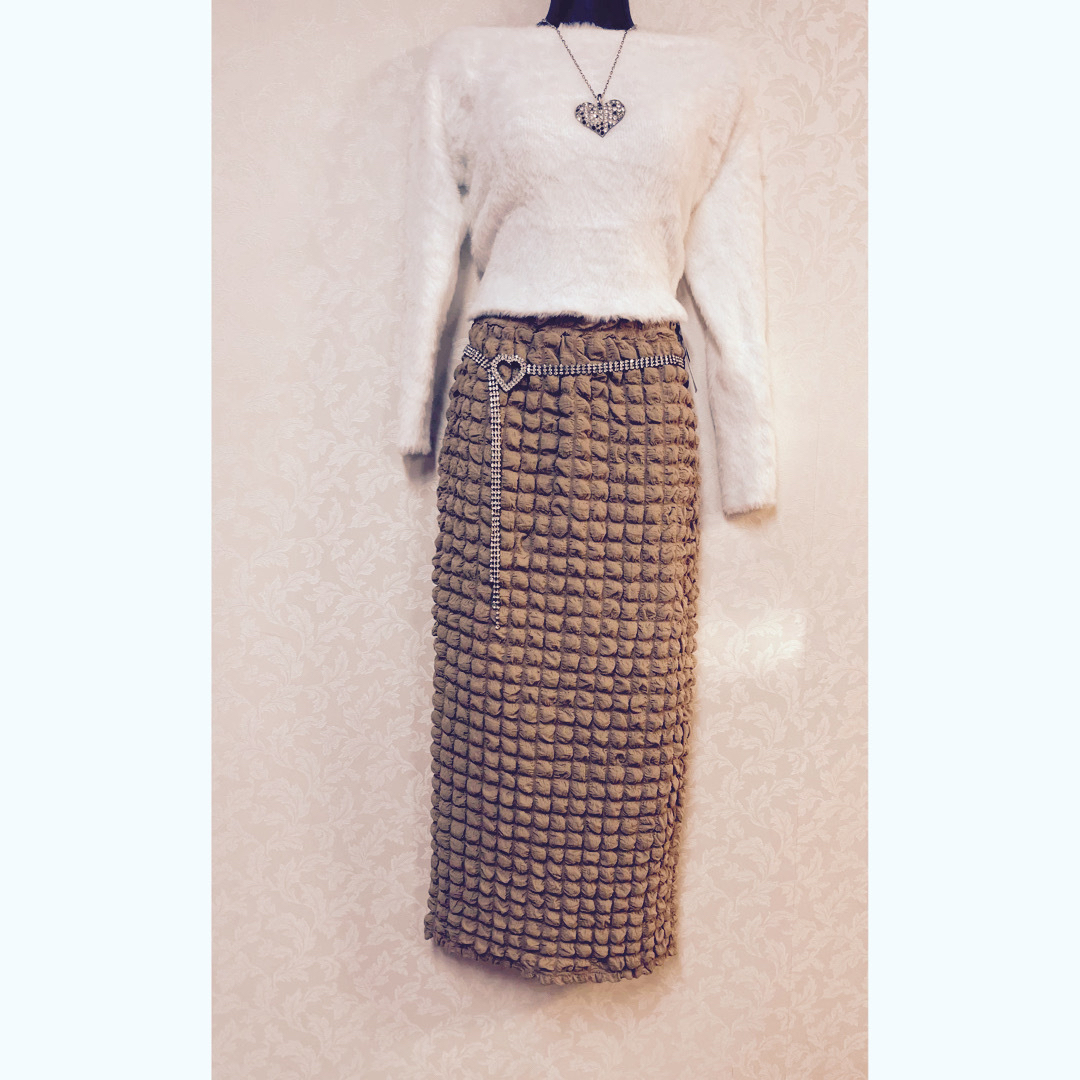 ポコポコ 🤎ポップコーン キルティング 🤎 ロング スカート レディースのスカート(ロングスカート)の商品写真