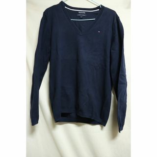 トミーヒルフィガー(TOMMY HILFIGER)の専用トミーヒルフィガーVネックセーターネイビー/ブランド良品重宝L(ニット/セーター)