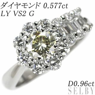  Pt900 ダイヤモンド リング 0.577ct LY VS2 G D0.96ct フラワー(リング(指輪))