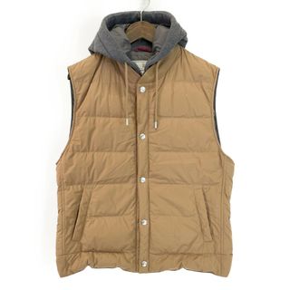 ブルネロクチネリ(BRUNELLO CUCINELLI)のブルネロクチネリ 【新品同様/国内正規】LAK889754 スウェットｘナイロン フーディダウン L(ダウンベスト)