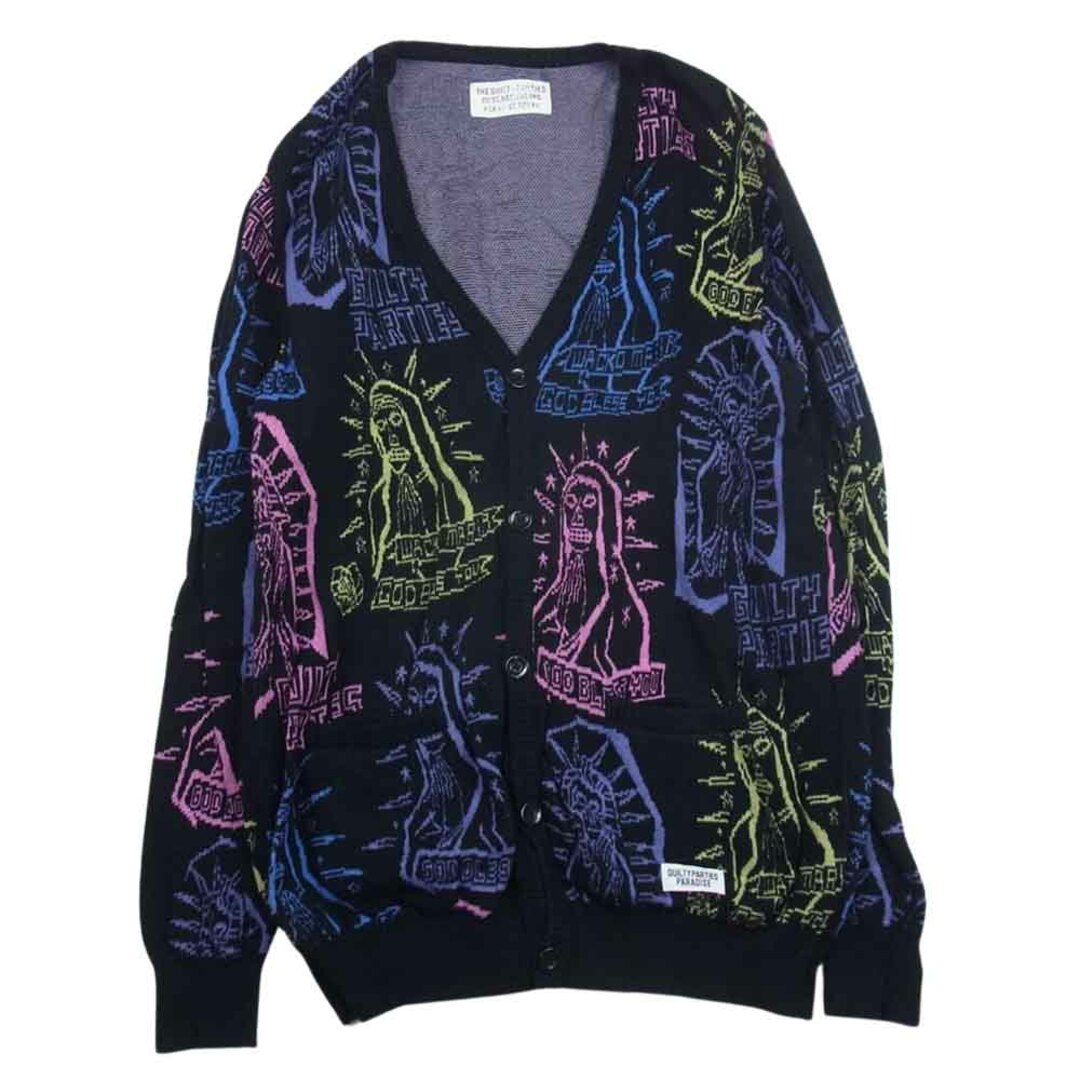 WACKO MARIA ワコマリア 21SS-WMK-KN17 MARIA JACQUARD CARDIGAN マリア ジャガード カーディガン グレー系 M約54cm袖丈