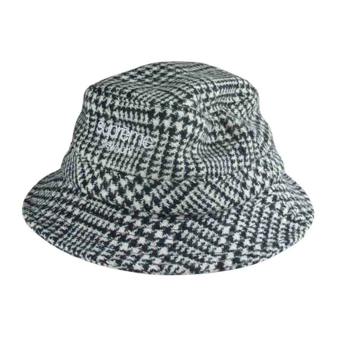 Supreme シュプリーム 帽子 21AW Harris Tweed Classic Logo Crusher ハリス ツイード クラシック ロゴ クラッシャー バケット ハット ブラック系 M/L【新古品】【未使用】