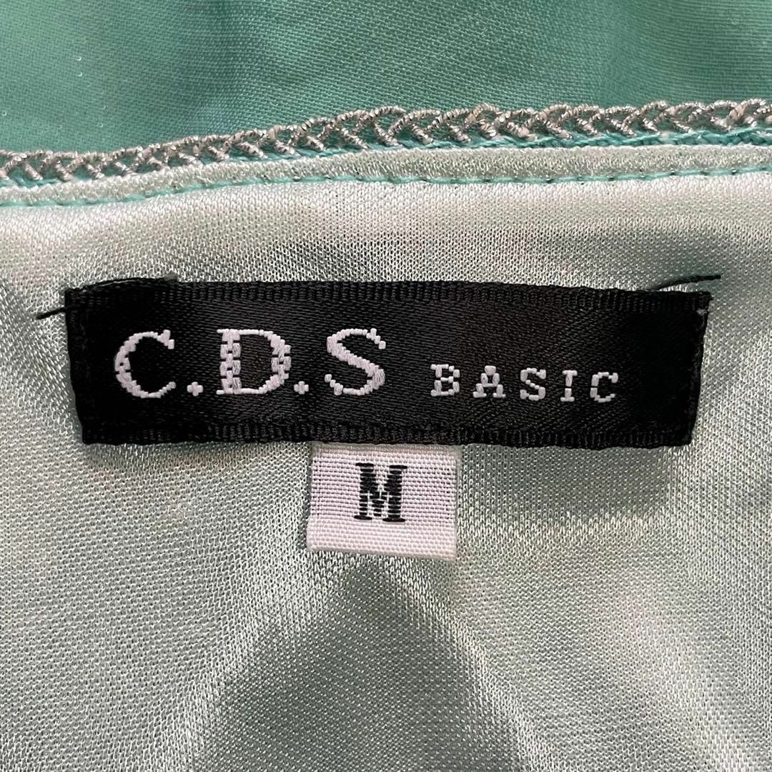 C.D.S BASIC(シーディーエスベーシック)のC.D.S BASIC (M) コットン 総柄 袖シフォン シャツ グリーン レディースのトップス(シャツ/ブラウス(半袖/袖なし))の商品写真
