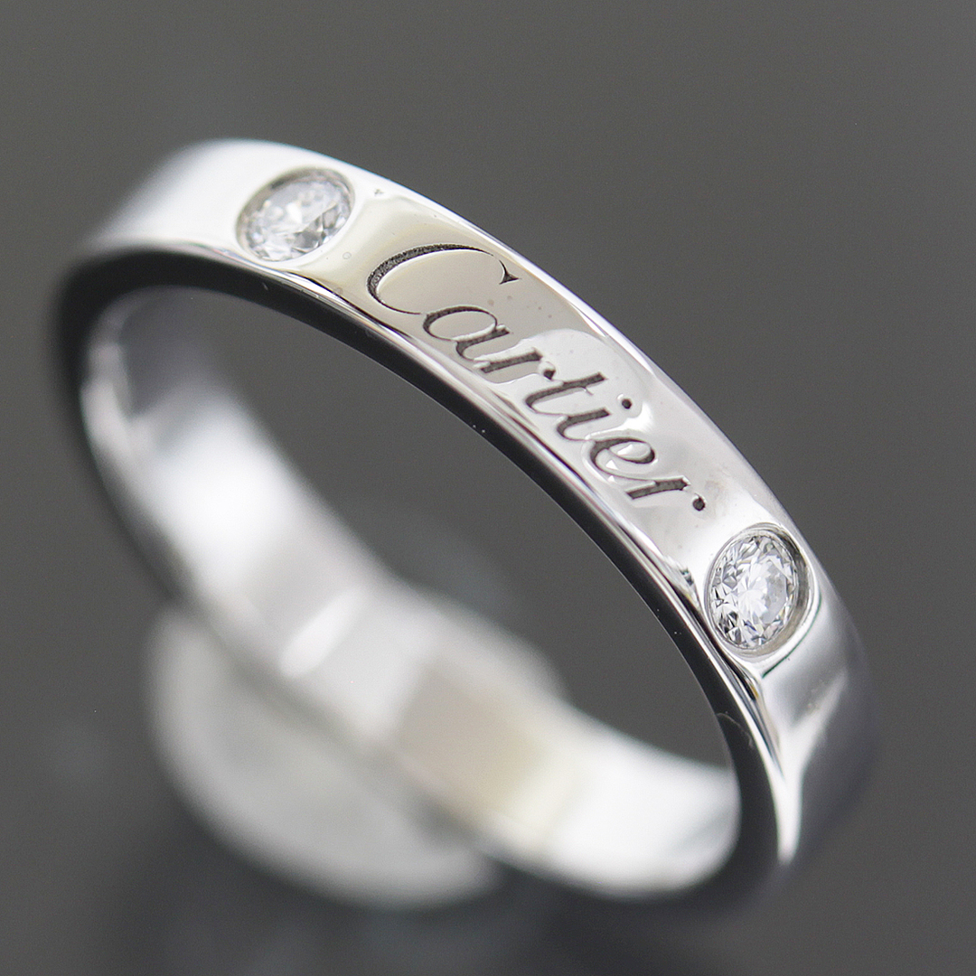Cartier(カルティエ)のカルティエ エングレーブド リング 48 2Pダイヤ PT950 E0770 レディースのアクセサリー(リング(指輪))の商品写真