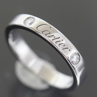 カルティエ(Cartier)のカルティエ エングレーブド リング 48 2Pダイヤ PT950 E0770(リング(指輪))