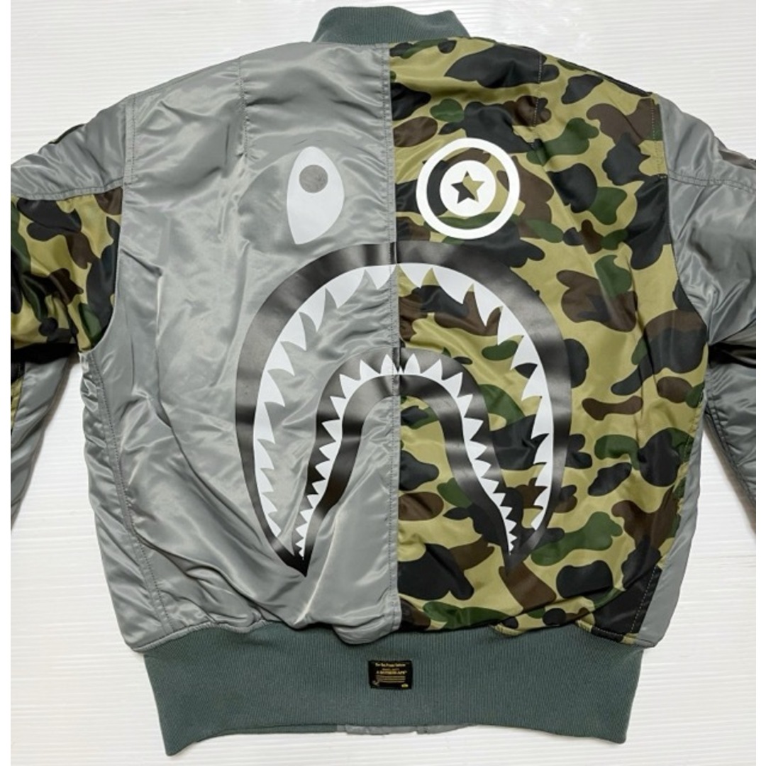 A BATHING APE(アベイシングエイプ)のA BATHING APE（アベイシングエイプ）ALPHA INDUSTRIES　コラボ　SHARK  MA-1　ボンバージャケット【A31239-007】 メンズのジャケット/アウター(その他)の商品写真