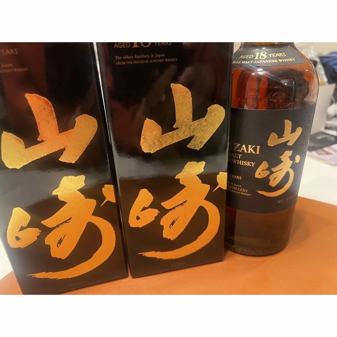 サントリー(サントリー)の山崎　１８年　２本セット　箱入り 食品/飲料/酒の酒(ウイスキー)の商品写真