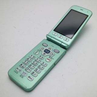 フジツウ(富士通)の新品同様 F-02J らくらくホン ミントグリーン  M666(携帯電話本体)