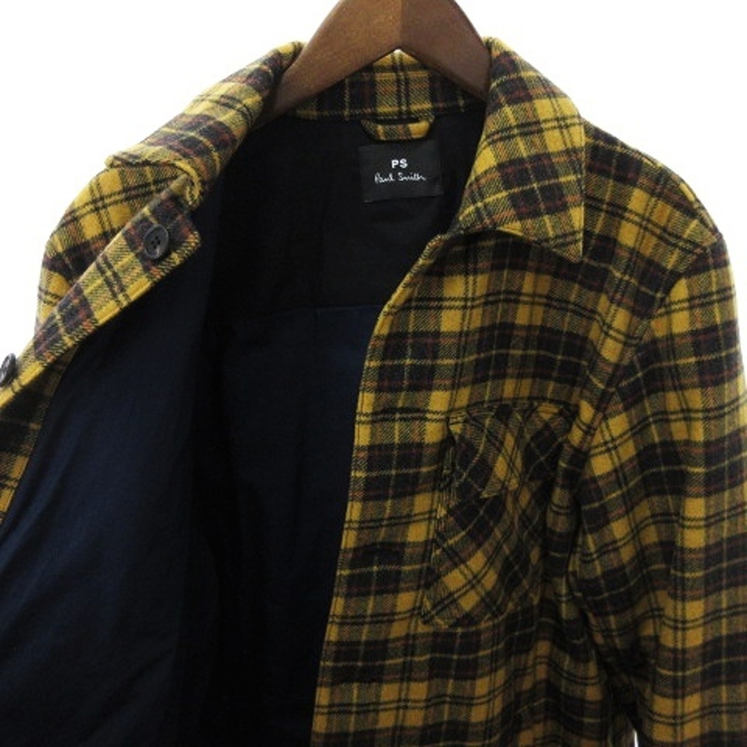 Paul Smith(ポールスミス)のポールスミス 22AW 中綿シャツジャケット 長袖 チェック 黄 L ■SM1 メンズのジャケット/アウター(ブルゾン)の商品写真