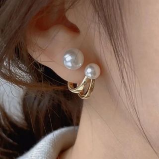 2way perl pierce gold simple(ピアス)