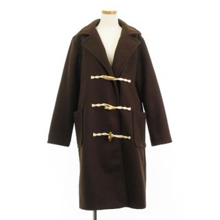 ショコラフィネローブ(chocol raffine robe)のショコラフィネローブ 良品 ロング丈 ダッフル コート 茶 ブラウン F(ダッフルコート)