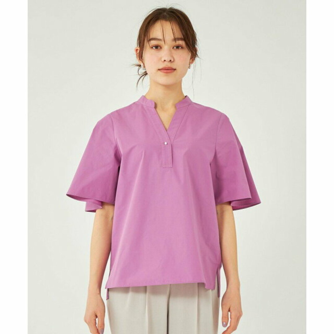 UNITED ARROWS green label relaxing(ユナイテッドアローズグリーンレーベルリラクシング)の【PINK】ブロード フェイクパールボタン フレア スリーブ シャツ レディースのトップス(シャツ/ブラウス(長袖/七分))の商品写真