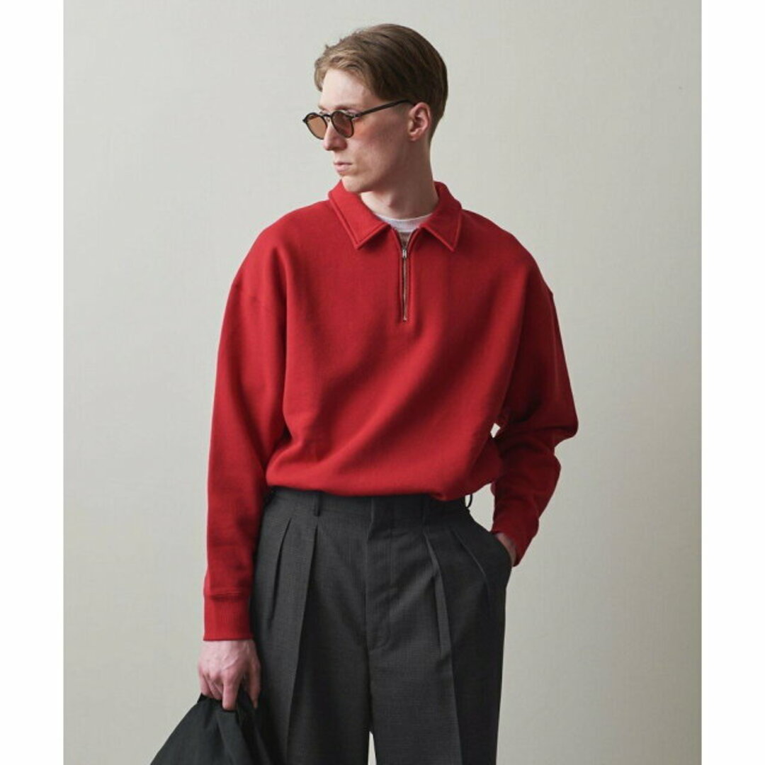 steven alan(スティーブンアラン)の【RED】【L】<DISCUS ATHLETIC * Steven Alan> HALF ZIP PL SWEAT/スウェット メンズのトップス(Tシャツ/カットソー(半袖/袖なし))の商品写真