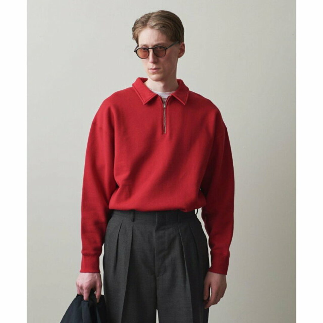 steven alan(スティーブンアラン)の【RED】【L】<DISCUS ATHLETIC * Steven Alan> HALF ZIP PL SWEAT/スウェット メンズのトップス(Tシャツ/カットソー(半袖/袖なし))の商品写真