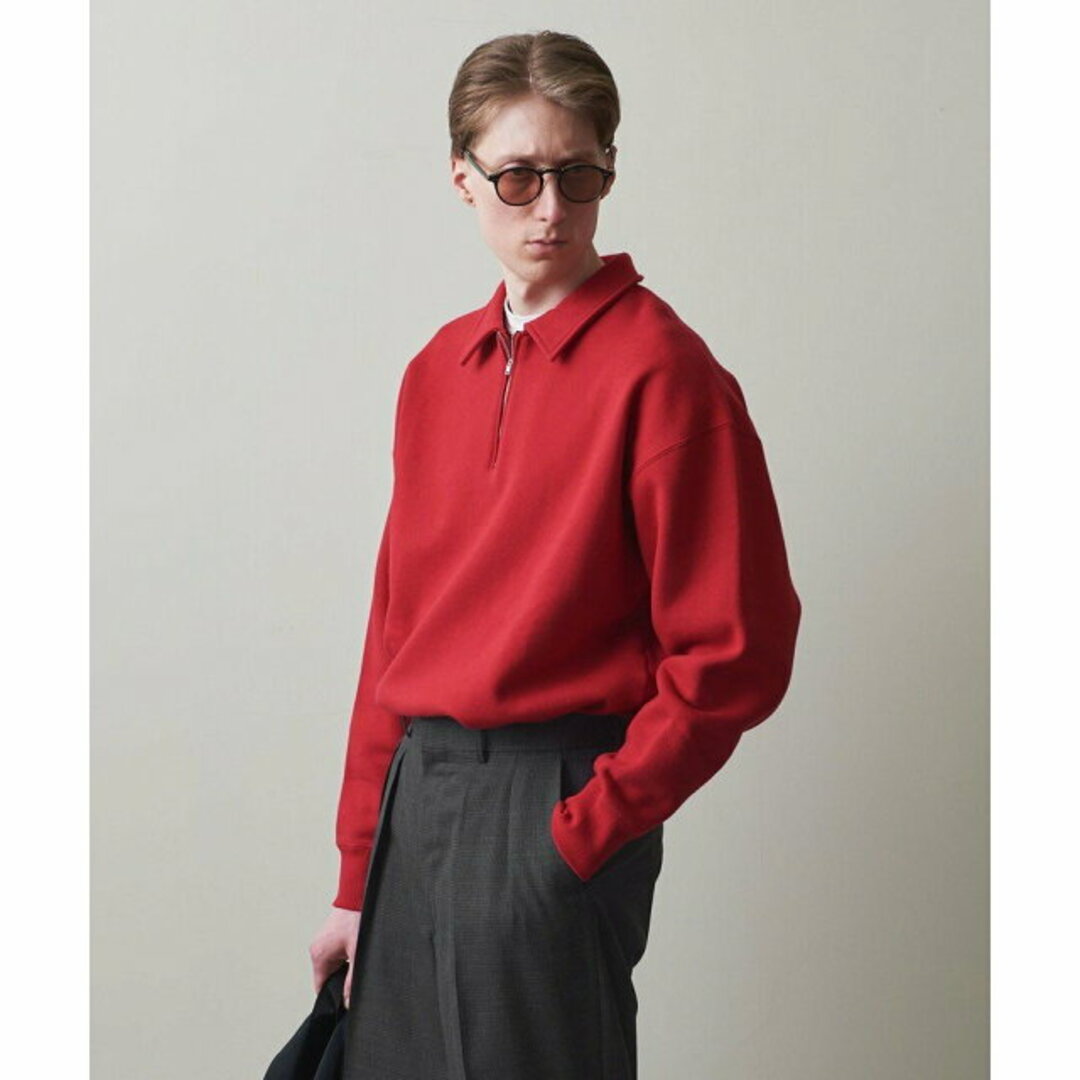 steven alan(スティーブンアラン)の【RED】【L】<DISCUS ATHLETIC * Steven Alan> HALF ZIP PL SWEAT/スウェット メンズのトップス(Tシャツ/カットソー(半袖/袖なし))の商品写真