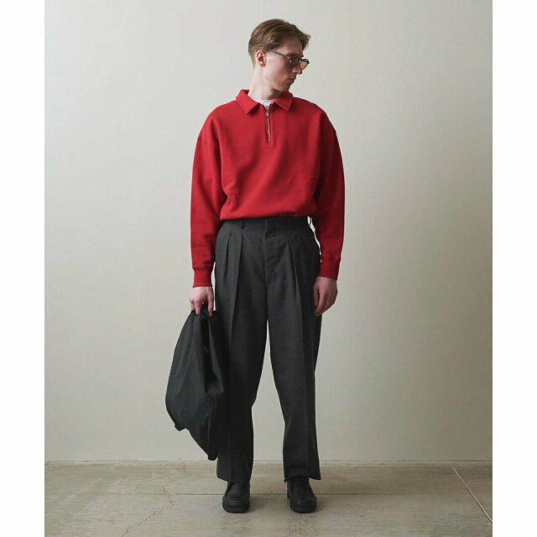 steven alan(スティーブンアラン)の【RED】<DISCUS ATHLETIC * Steven Alan> HALF ZIP PL SWEAT/スウェット メンズのトップス(Tシャツ/カットソー(半袖/袖なし))の商品写真