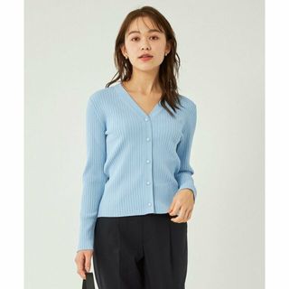 ユナイテッドアローズグリーンレーベルリラクシング(UNITED ARROWS green label relaxing)の【LT.BLUE】<1_OF MINE>リブ Vネック ニット カーディガン -ウォッシャブル-(カーディガン)