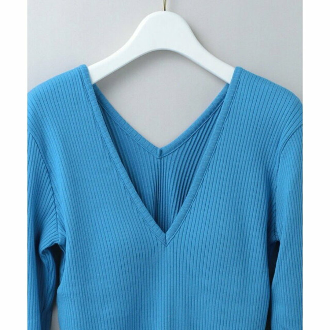 6 (ROKU)(ロク)の【COBALT】<6(ROKU)>COTTON RIB V NECK PULLOVER/カットソー レディースのトップス(カットソー(長袖/七分))の商品写真